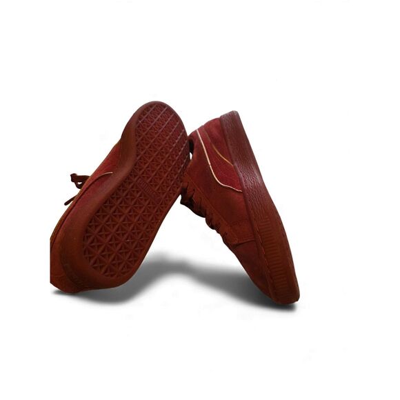 PUMA Suede Kids Lace-Up Sneakers Burgundy Red Youth Size 5 Casual Shoes - Picture 3 of 10